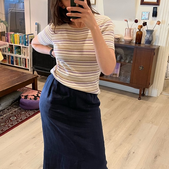 Multi-colour striped knitwear vintage top - Picture 6 of 9